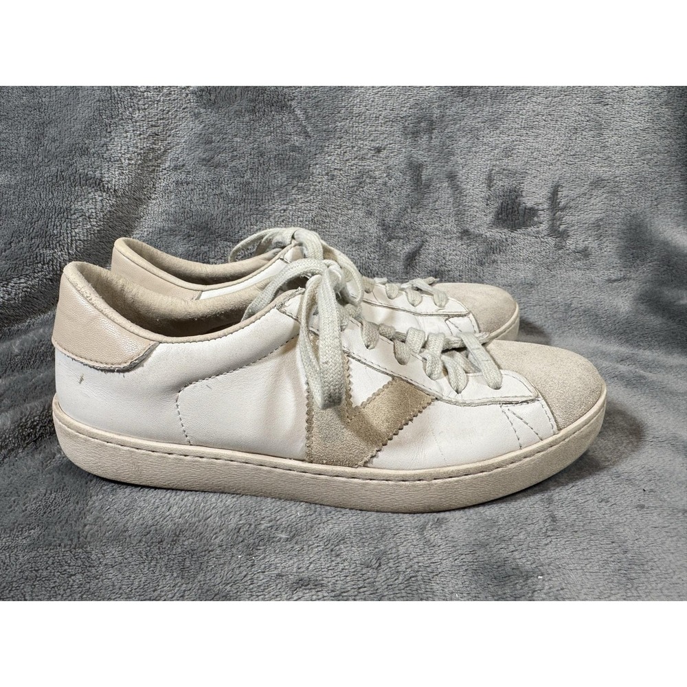 Victoria Shoes Womens Size 6.5 White Leather Suede Low Top Casual Sneakers Spain - Picture 3 of 12